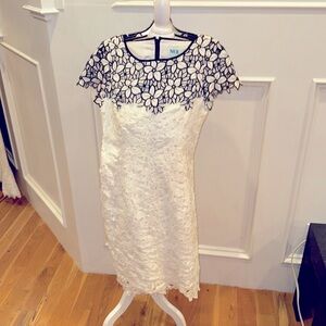 Black and white dress with built-in shaping